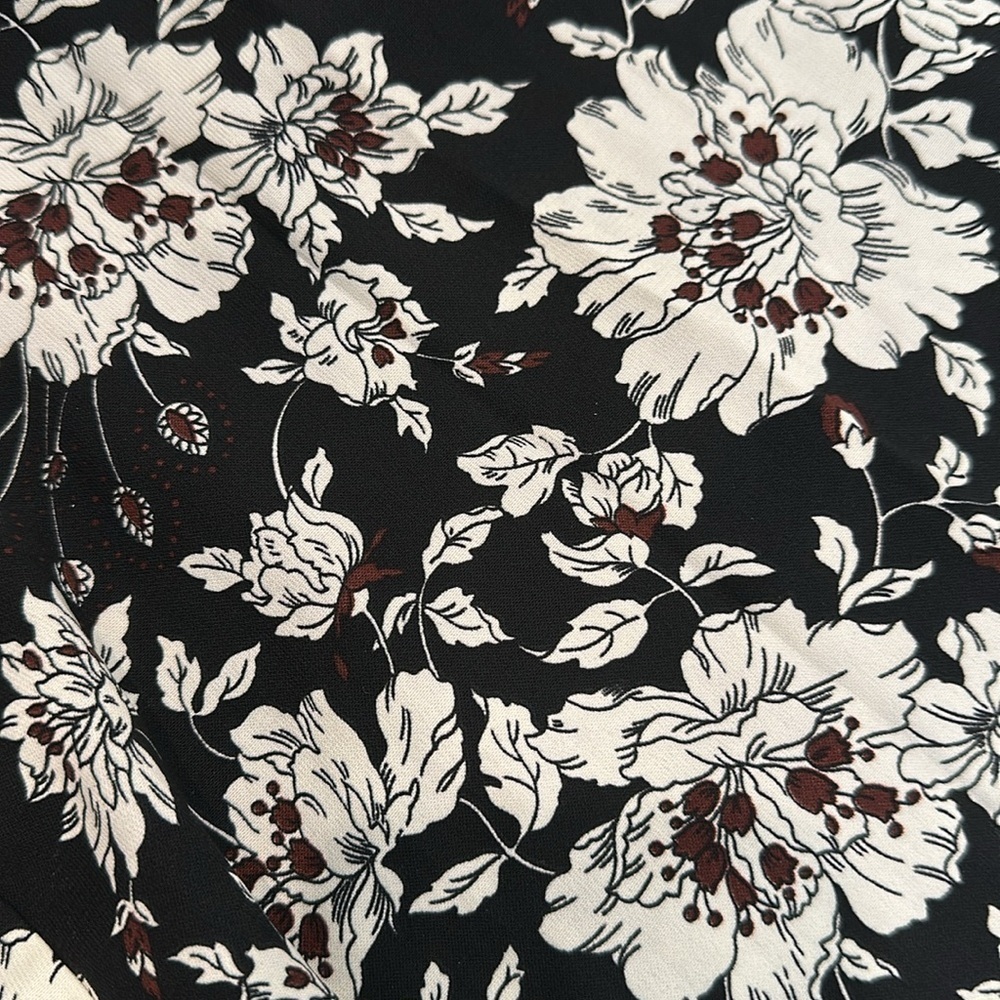 Fabrik Women’s Off The Shoulder Black Floral Mini Dress Flowery Babydoll Small - Picture 13 of 13